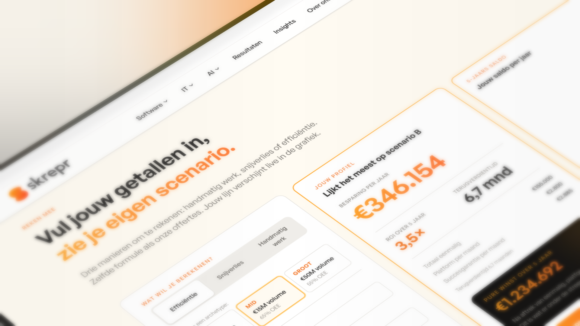 Skrepr ROI-calculator: bereken op basis van eigen volumes wat een AI-traject in productie financieel oplevert